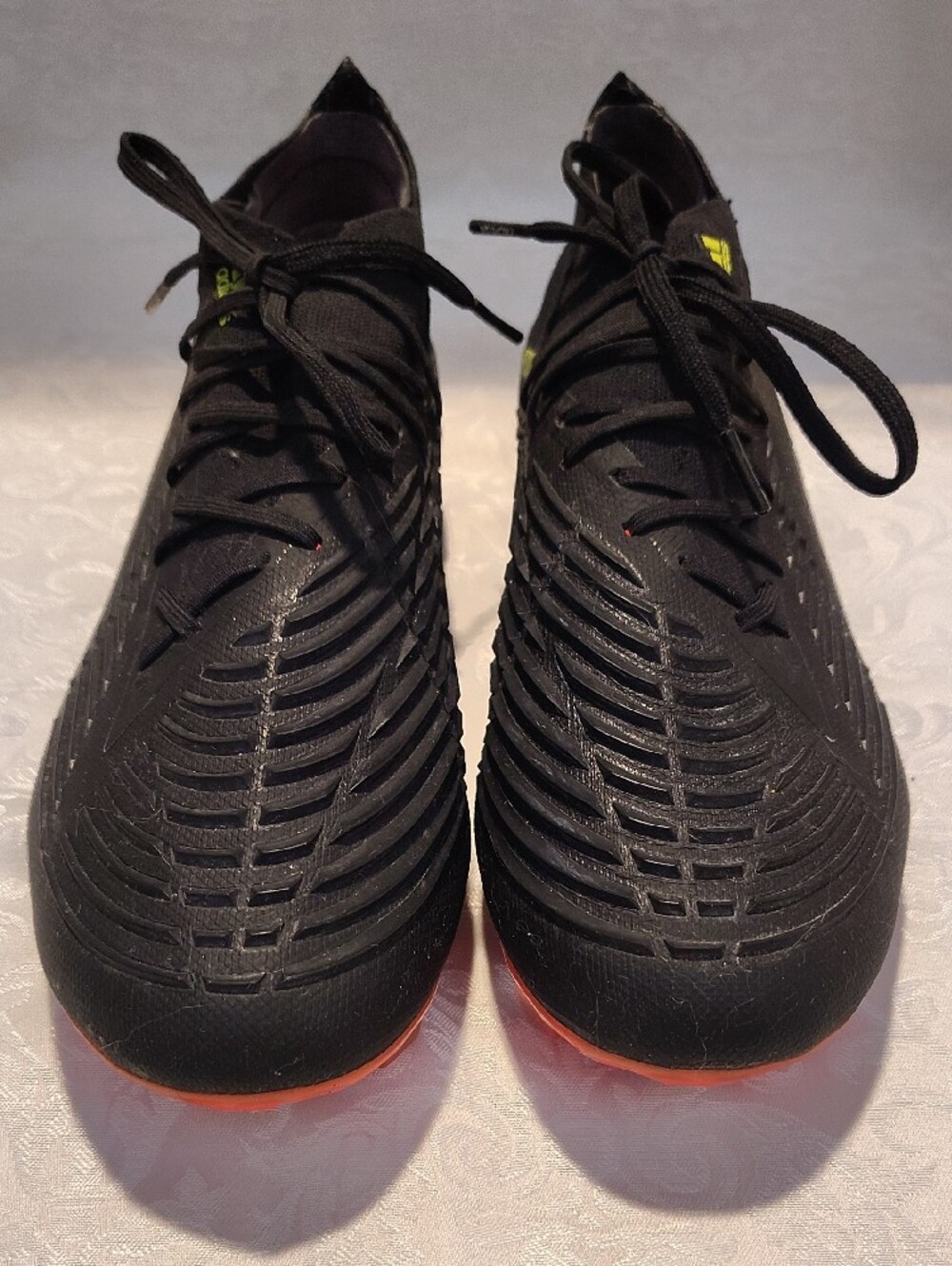 Adidas Men’s Black Soccer Cleats with Neon Yellow Stripes - Picture 3 of 8